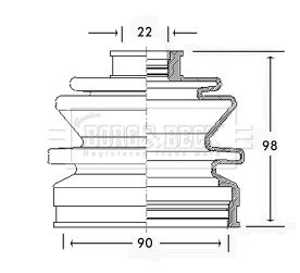 BORG & BECK gofruotoji membrana, kardaninis velenas BCB2284